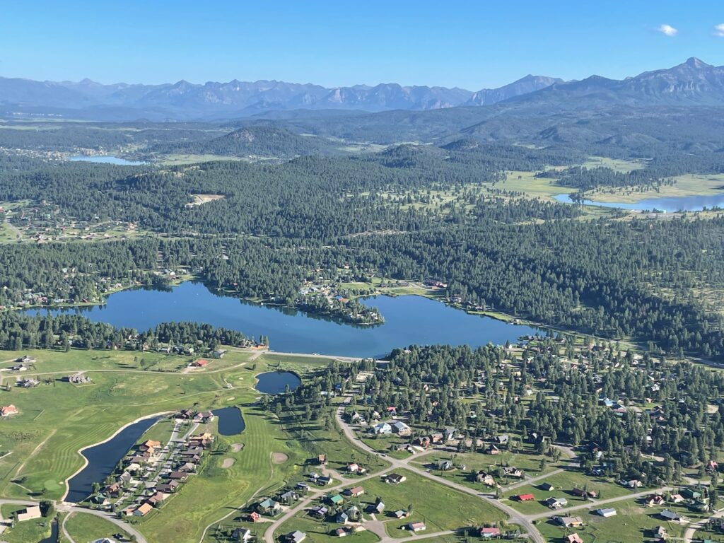 Views of Pagosa Springs from hot air balloon ride with Pagosa Adventure. @BarbaraRedding