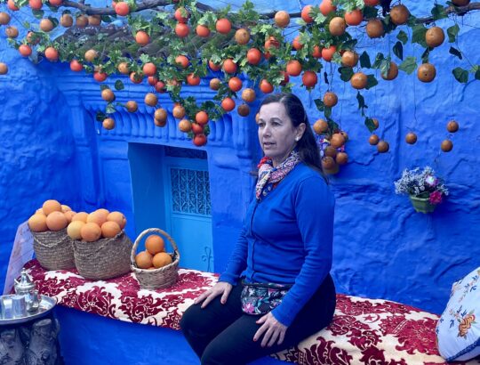 Photo opportunity in Morocco's Blue City.