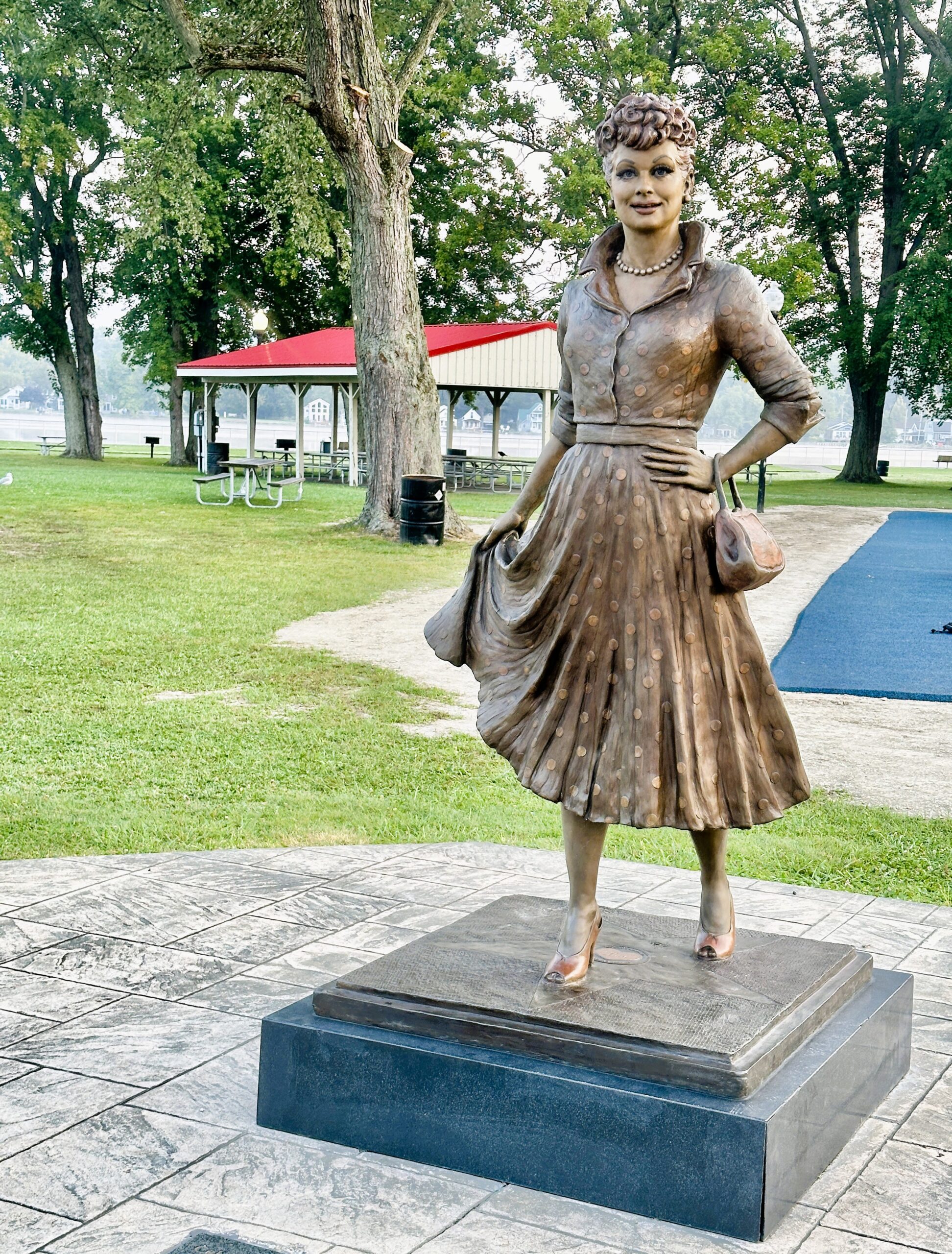 A statue of Lucille Ball in a park near where she was born in Jamestown, New York.
