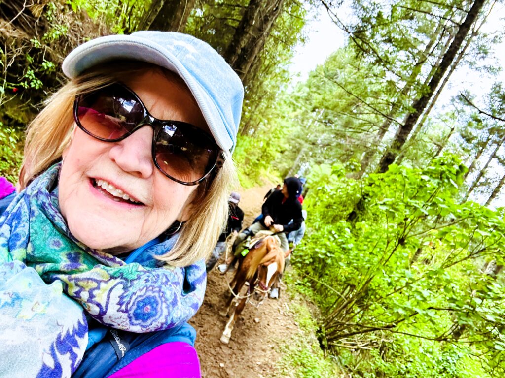 The author on horseback headed to seeing butterflies in El Rosario Sanctuary.