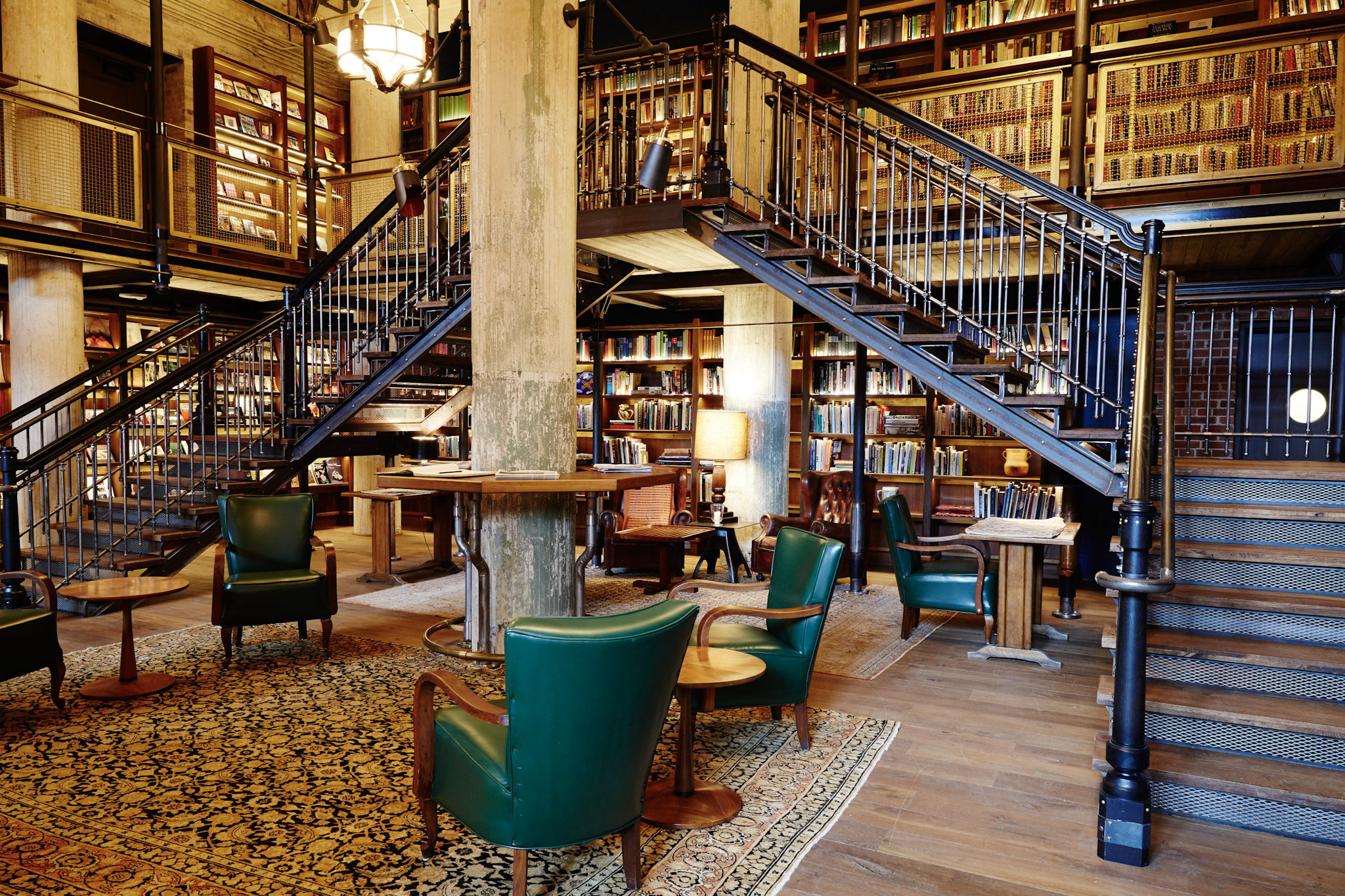 The library at Hotel Emma. Photo courtesy of Hotel Emma